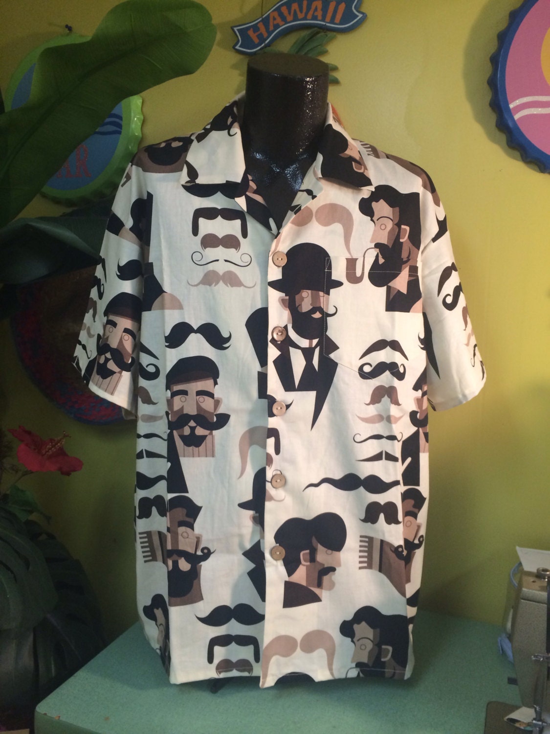 mustache hawaiian shirt