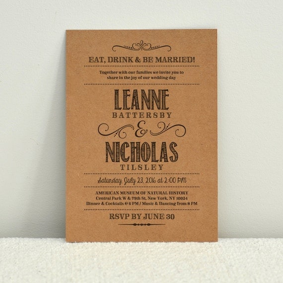 Brown Kraft Paper Invitations 8