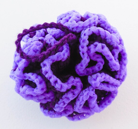 Crochet Purple Shower Loofah One Cotton by ArtistBeeBee on Etsy