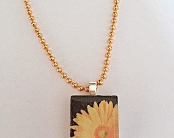 Gerbera Necklace - Flower Necklace - Floral Necklace - Summer Necklace - Gerbera Jewelry - Flower Jewelry - Gift For Her - SALE