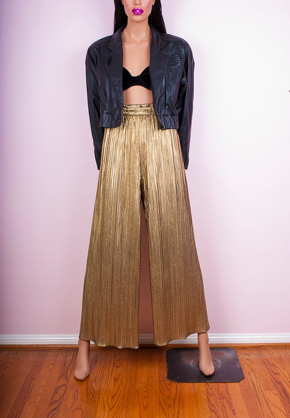 metallic palazzo pants