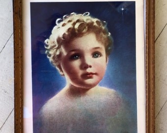 Vintage Baby picture wood gold frame called Faith by <b>Annie Benson Muller</b> <b>...</b> - il_340x270.745145267_fxss