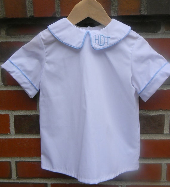 Peter Pan Collar Boys Shirt Monogram Sizes 3 months6 Ready
