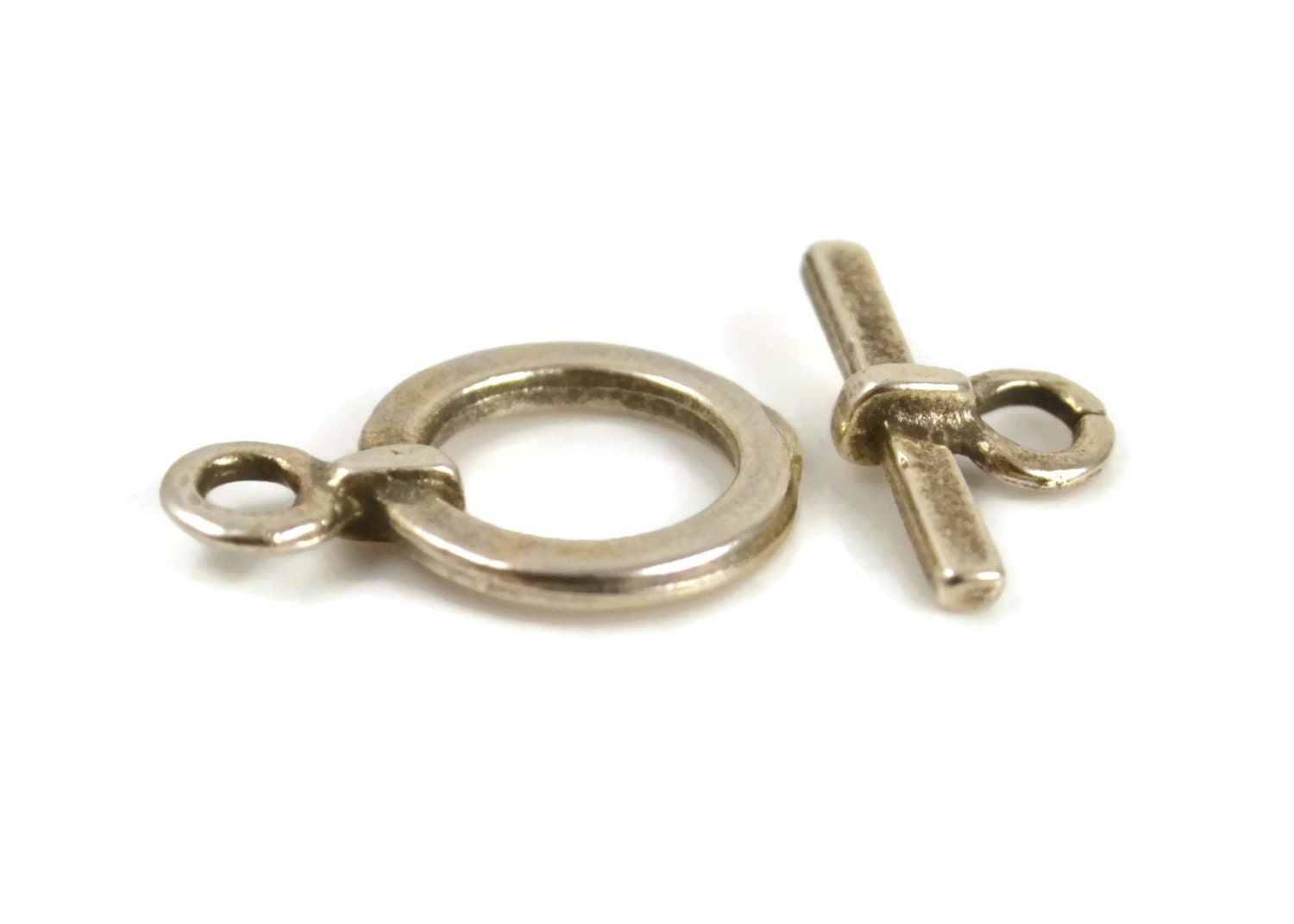 4 Mykonos Small Toggle Clasp Pewter Rustic Simple Clasp