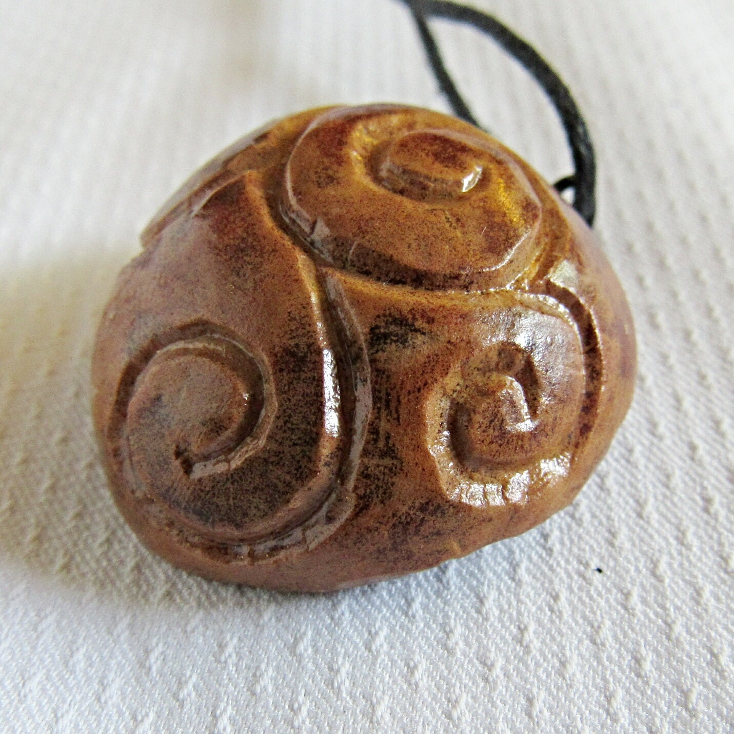 One Of A Kind Jewelry Carved Avocado Seed Natural Necklace