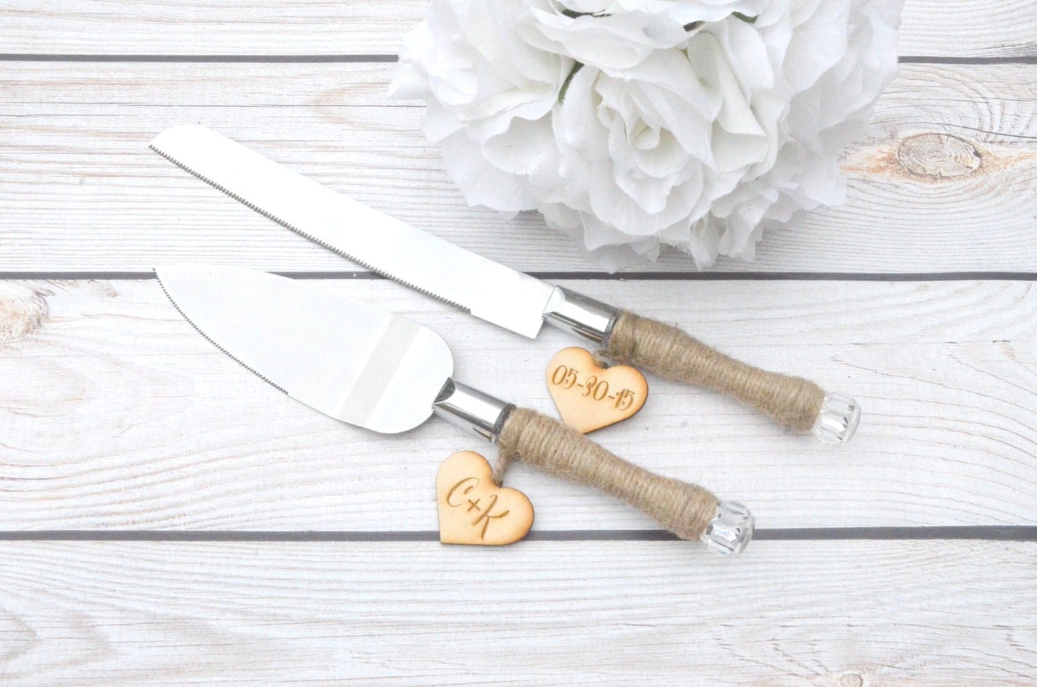 Personalized cake cutting knife set rustic woodland cake Personalized cake cutting knife set rustic woodland cake