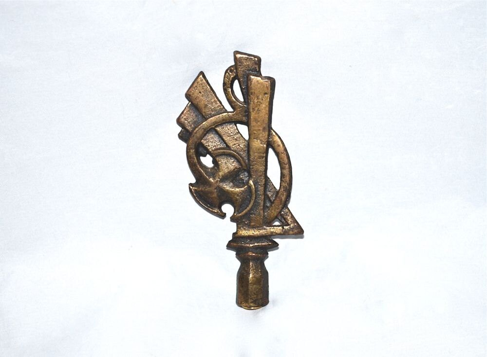 Large Distinctive Art Deco Art Nouveau Iron Lamp Finial Very