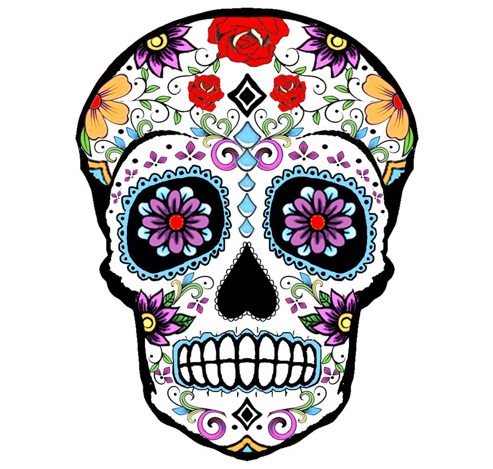 Sugar Skull temporary tattoo 8x6cm