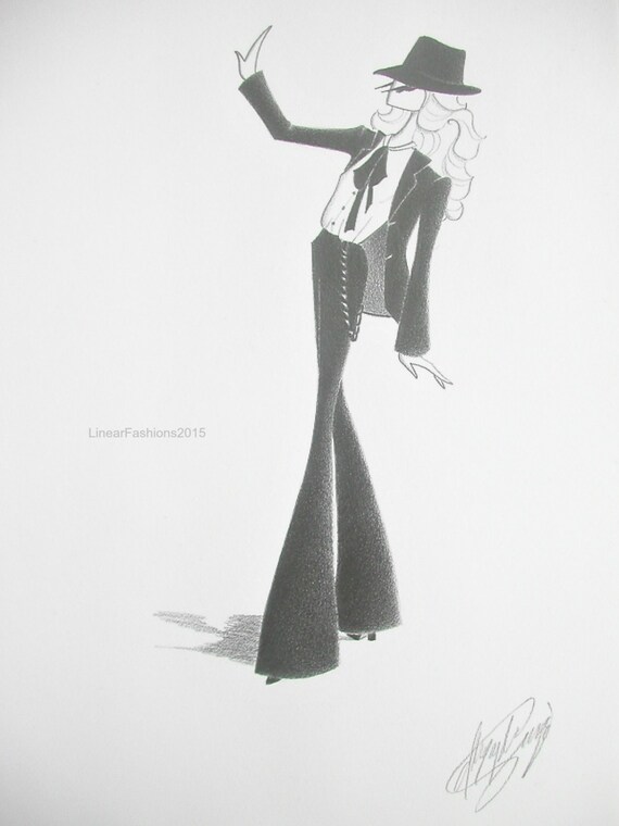 Original Fashion Illustration Androgyny By Linearfashions On Etsy 7937