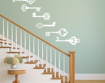 Vintage Keys - Kitchen Wall Decal Custom Vinyl Art Stickers for Homes, Kitchen, Remodelers, & Interior Designers