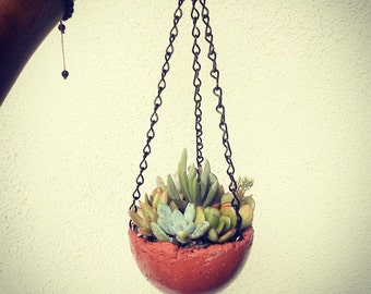 Small Hanging Concrete Planter