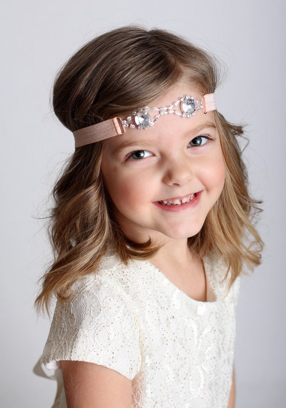 Peach Rhinestone Headband by krystalhylton on Etsy