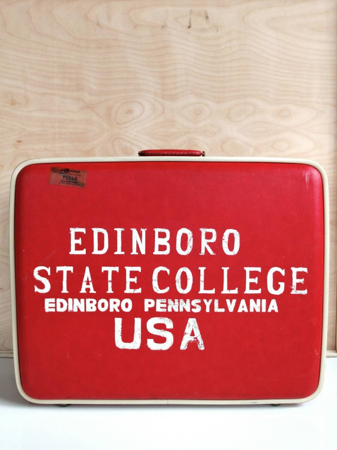 Vintage Hardside Suitcase. Edinboro College