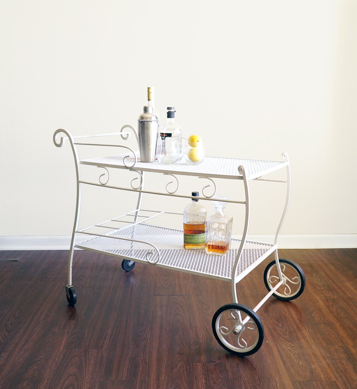 Vintage Bar Cart Wrought Iron Outdoor Patio Cart Haute Juice