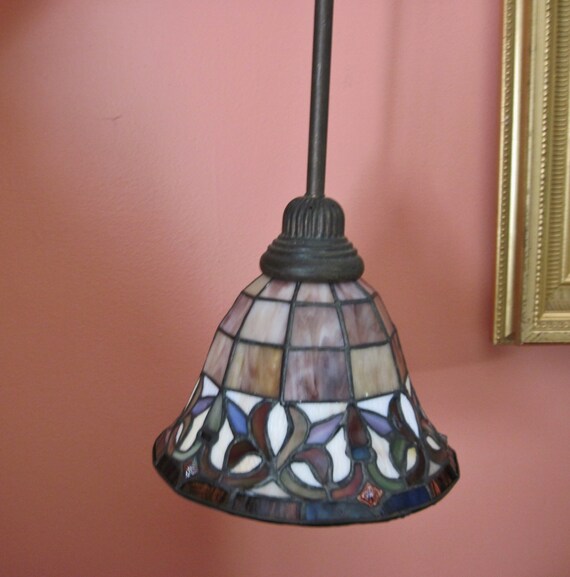 Ceiling Light Lamp Stained Glass with Hardware by CrystalCoaster