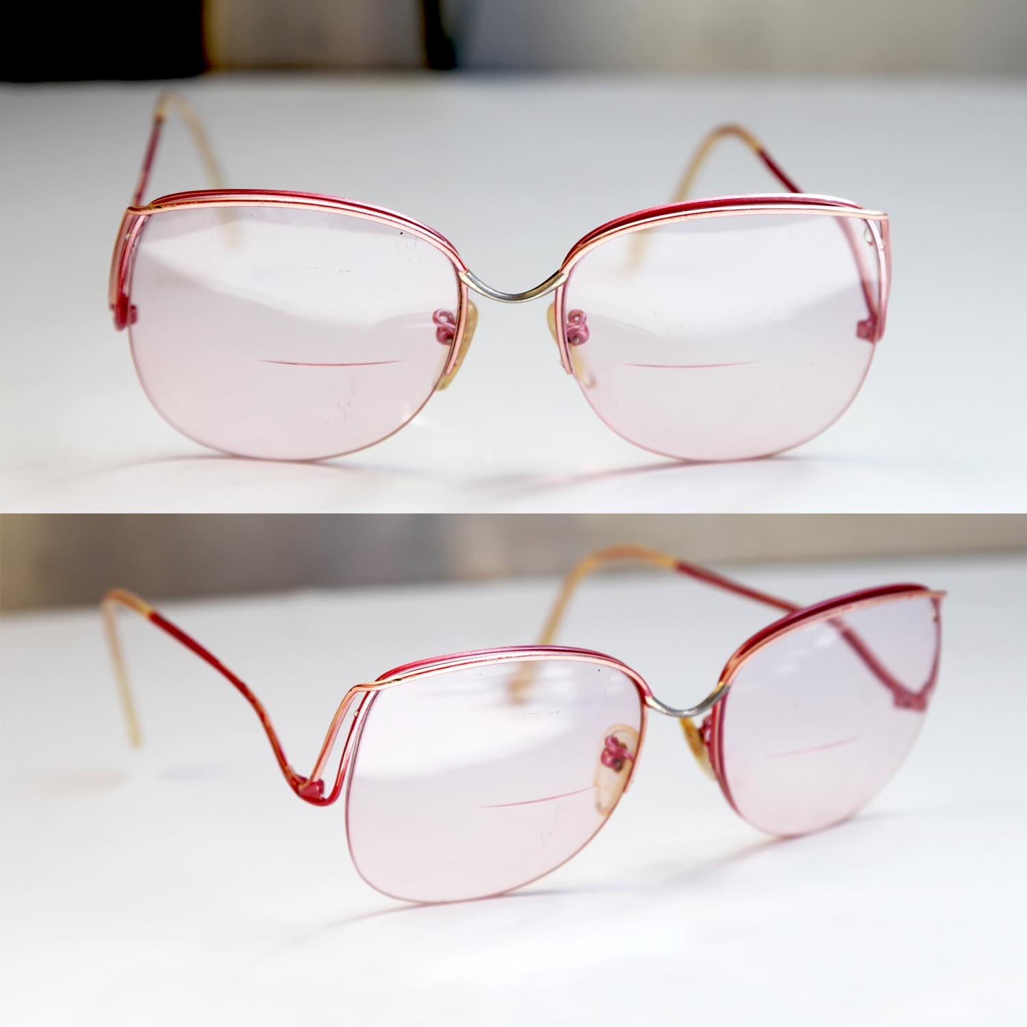 Womens PINK RX Eye Glasses Drop Arm Square Eyewear Big Over