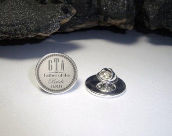 Personalized Father of the Bride Lapel Pin, Father of the Bride Tie Tack, Wedding Lapel Pin, Wedding Party Gift