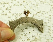 Antique French Silver Plated Purse Clasp / Vintage Haberdashery / Antique Sewing Supplies / Antique Findings / Handbag / Victorian