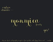 Digital Font | INSTANT DOWNLOAD |monmica font family | entire font family  | Open Type Fonts (.otf)