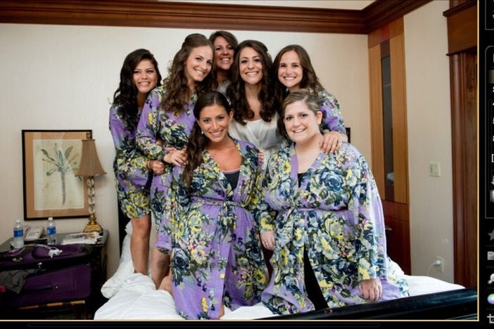 Plus Size Bridesmaid Gift Set, Plus Size Wedding Robes, Satin Robes, Maid of Honor Monogram Robe, Bridal Party Gowns, Womens Robes