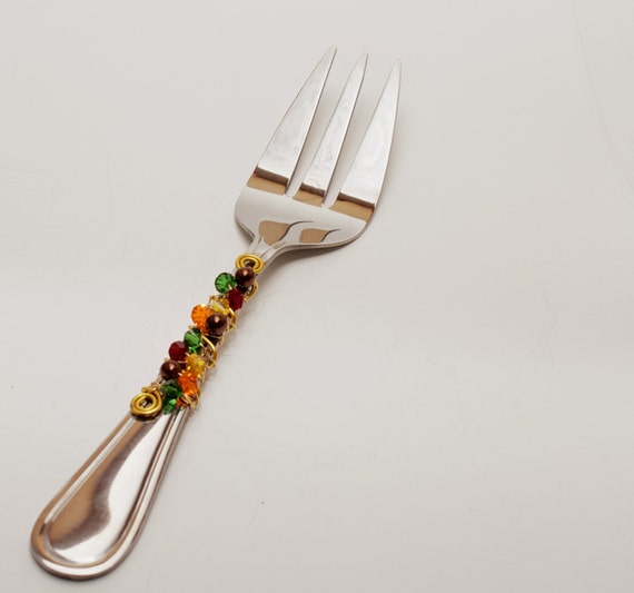 beaded set, utensils   ,  serving serving wedding hostess gift, utensil utensil, wedding gift,