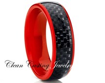 Black carbon fiber wedding ring