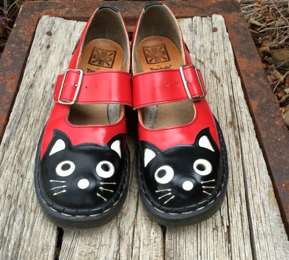 Tredair Women's US size 9 Mary Jane Cat Face Black by RubesRelics