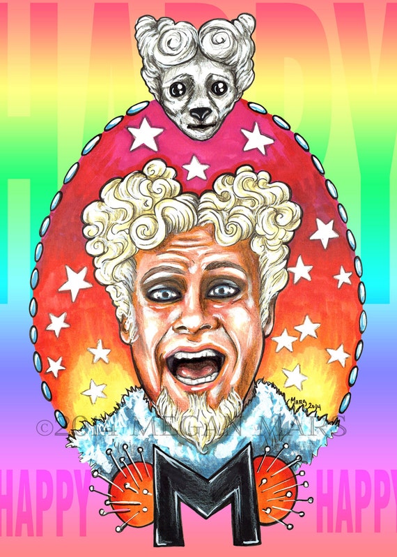 MUGATU Happy art print 5x7 Zoolander Will by TheArtofMeganMars