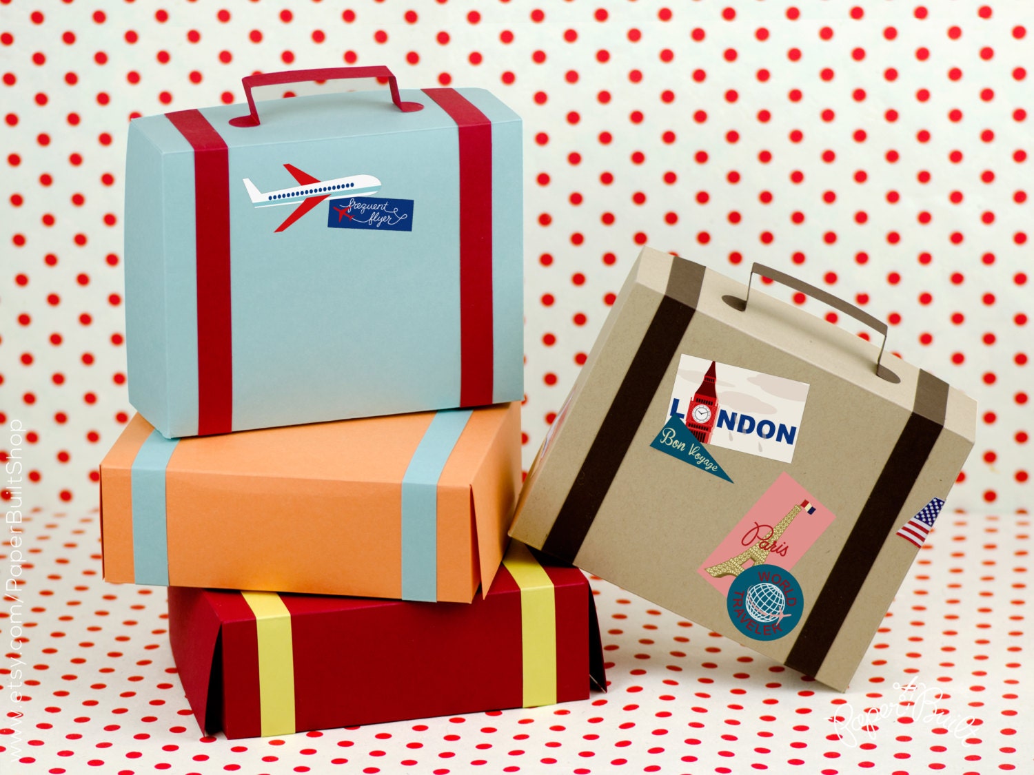 Download Suitcase Favor Box Kit Set of 4 Favor Box Airplane Party