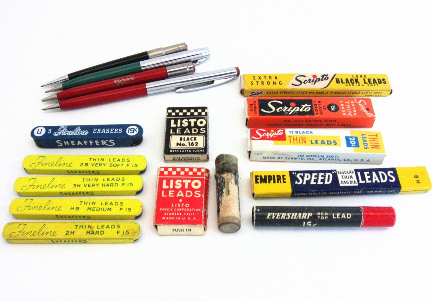 Vintage Mechanical Pencils Vintage Pencil Leads Lot by GreenJinni