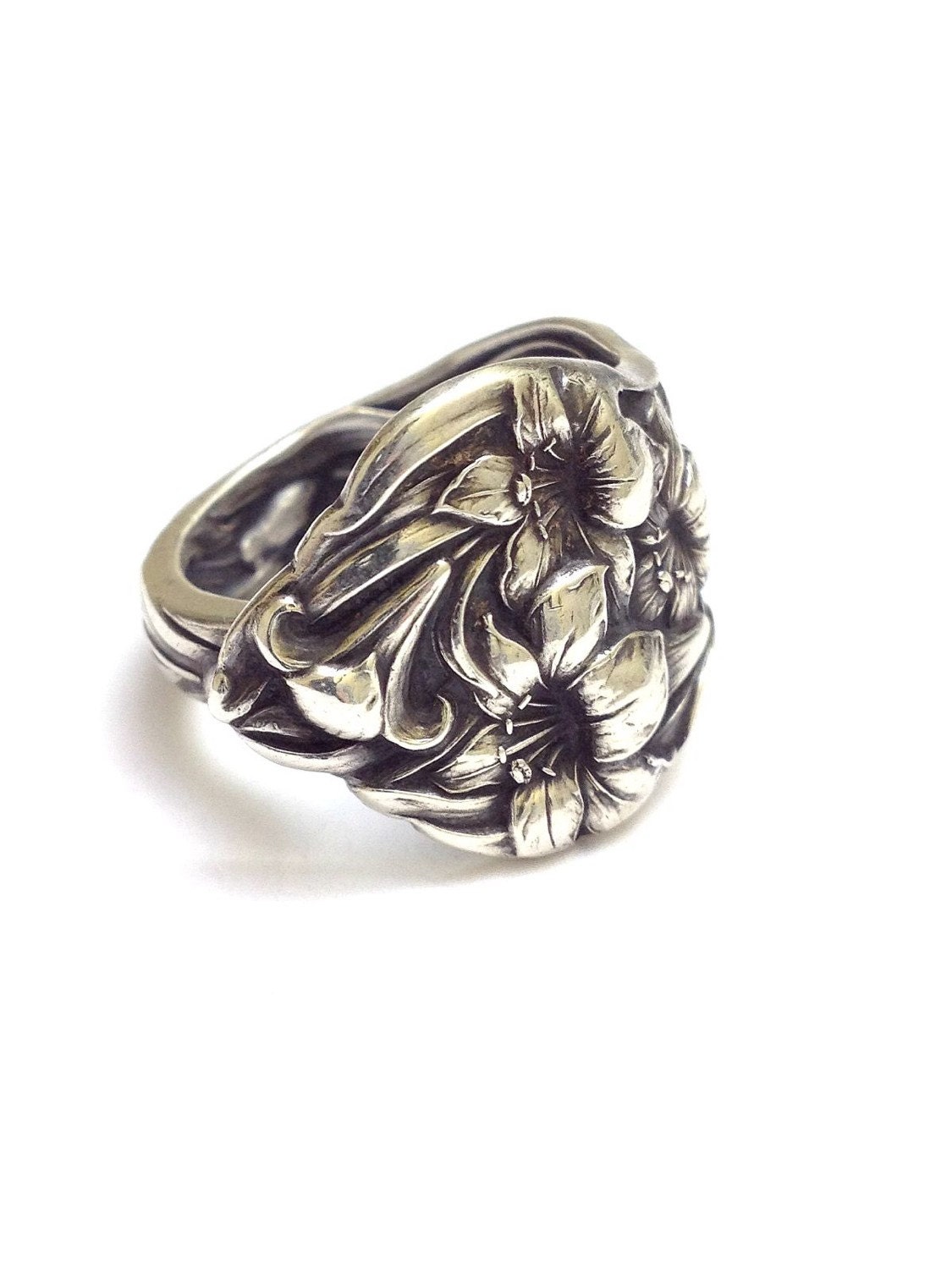 Antique Sterling Silver Spoon Ring Circa 1902 by CypressStudio
