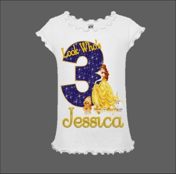 Beauty And The Beast Girls Birthday Shirt Princess Belle