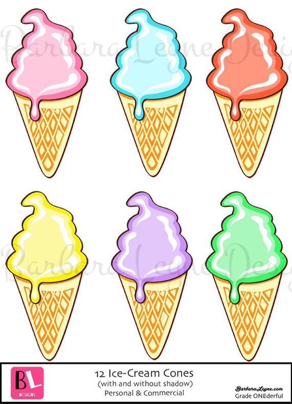 ice cream cones digital vectors clipart graphics by