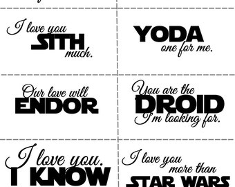 Items similar to set of five star wars quotes bundle on Etsy