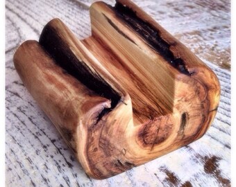 Aspen log Docking station charging station Log iPhone Stand iPhone Dock Wood iPhone Stand
