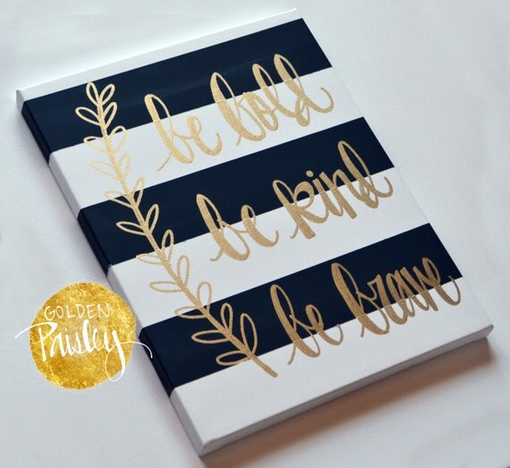 Black and Gold Striped Canvas Painting Office Wall Hanging