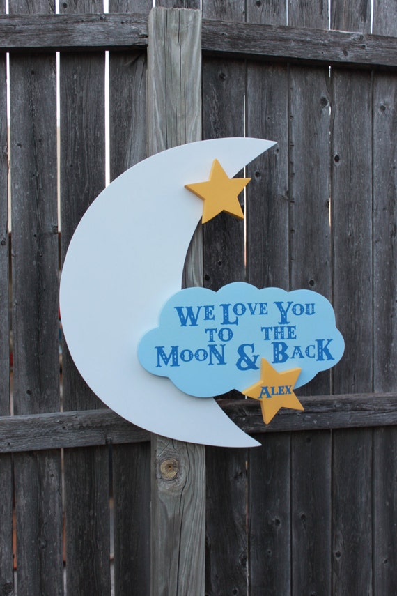 Personalized Moon Nursery Decor Moon and Back Custom Moon