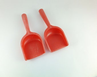 Vintage Soviet Plastic Two Red Sand Shovel, Two Sand Shovel, Soviet Plastic Sand Shovel, Children's Toy Sand Shovel