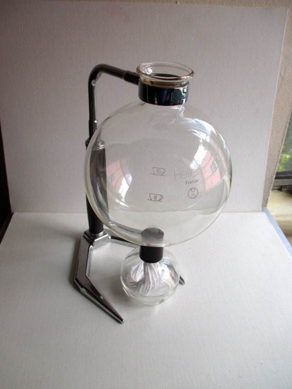 1970s Hellem 10 Cup Suction Glass Coffee Maker France