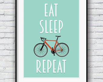 Bicycle poster, Bike print, cycling poster, Bicycle art, Quote poster, Bike art print, Motivational poster, Cycling Gift
