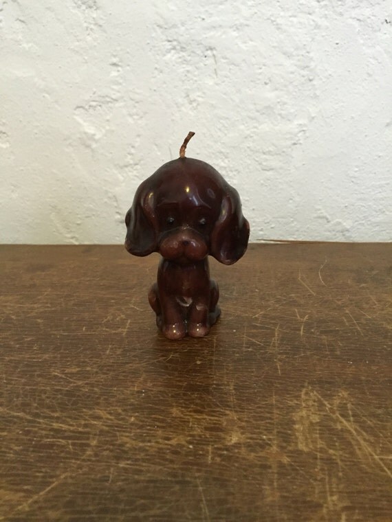 Vintage Dog Candle Big Ear Dog Candle Collectible Candle