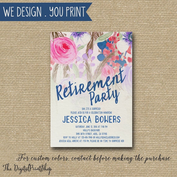 Surprise Retirement invitation party invite by DigitalPrintShop