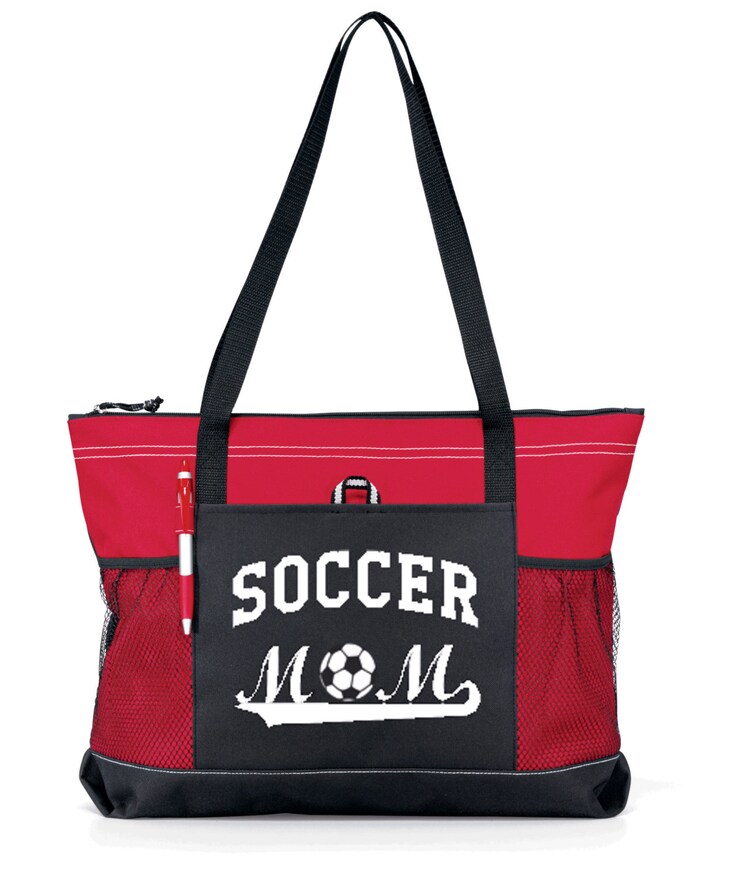 Large 20 SOCCER MOM Sports Bag with soft by SixGlitteringGirls