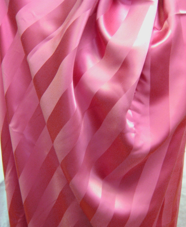 1940s pink rayon satin striped jacquard fabric 36" wide, 15 yards