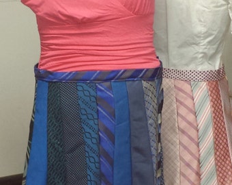 Upcycled Neck Tie Skirt Jenn's Original Design One of a Kind Made for YOU
