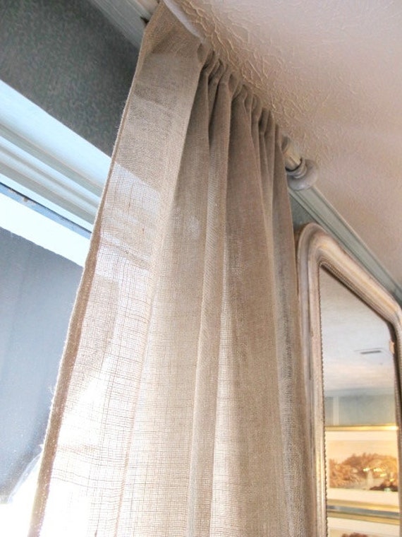 Burlap Curtain Panel 38 Choose a length by MadeInBurlap on Etsy