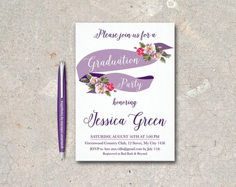 Graduation Party Invitation Printable Graduation by tranquillina