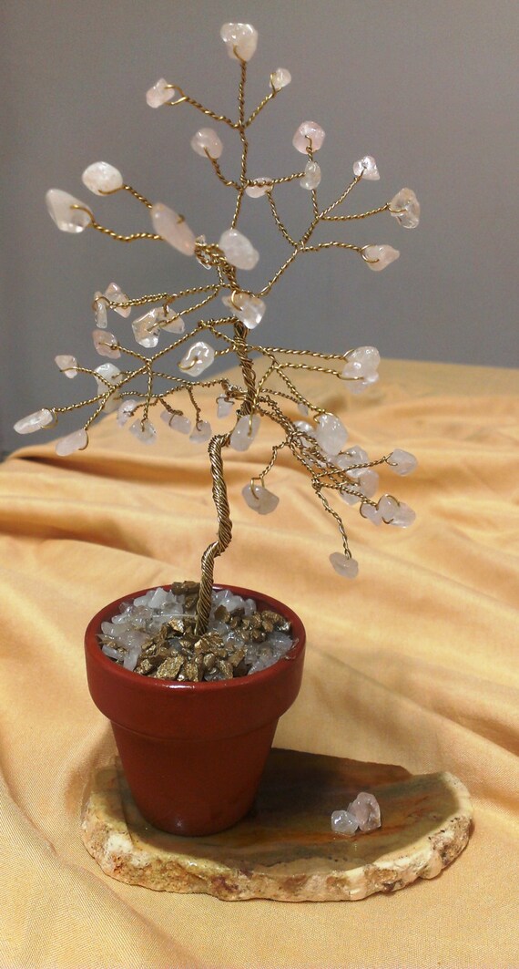 crystal tree rose quartz