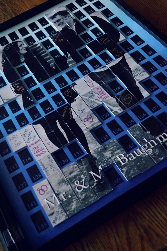 Alternative Wedding Guest Book - Puzzle Guestbook - Photo Collage - Photo Tile - Ombre Guest Book - Original Personalized Custom Guestbook by CForiginal