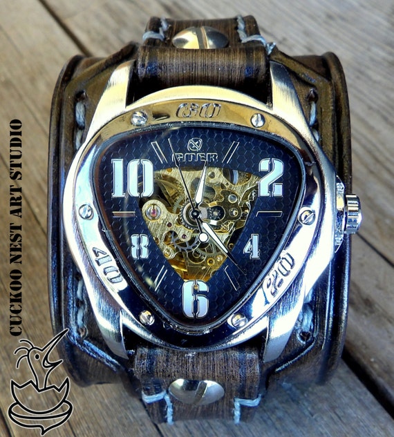 Montre Steampunk FastGame – Bracelet Rétro Argenté, Idée Cadeau Homme